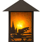 Meyda Lighting Seneca 9" Craftsman Brown Fly Fisherman Wall Sconce With Amber Mica Shade Glass