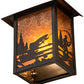 Meyda Lighting Seneca 9" Craftsman Brown Fly Fisherman Wall Sconce With Amber Mica Shade Glass