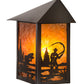 Meyda Lighting Seneca 9" Craftsman Brown Fly Fisherman Wall Sconce With Amber Mica Shade Glass