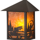 Meyda Lighting Seneca 9" Craftsman Brown Fly Fisherman Wall Sconce With Amber Mica Shade Glass