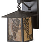 Meyda Lighting Seneca 9" Craftsman Brown Grapes Straight Arm Wall Sconce With Beige Art Shade Glass