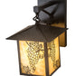 Meyda Lighting Seneca 9" Craftsman Brown Grapes Straight Arm Wall Sconce With Beige Art Shade Glass