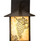 Meyda Lighting Seneca 9" Craftsman Brown Grapes Straight Arm Wall Sconce With Beige Art Shade Glass