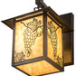 Meyda Lighting Seneca 9" Craftsman Brown Grapes Straight Arm Wall Sconce With Beige Art Shade Glass