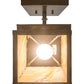 Meyda Lighting Seneca 9" Craftsman Brown Grapes Straight Arm Wall Sconce With Beige Art Shade Glass