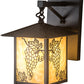 Meyda Lighting Seneca 9" Craftsman Brown Grapes Straight Arm Wall Sconce With Beige Art Shade Glass