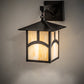 Meyda Lighting Seneca 9" Craftsman Brown Hill Top Wall Sconce With Beige Iridescent Shade Glass