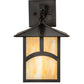 Meyda Lighting Seneca 9" Craftsman Brown Hill Top Wall Sconce With Beige Iridescent Shade Glass