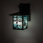 Meyda Lighting Seneca 9" Craftsman Brown Lighthouse Sailboat Wall Sconce With Sky Blue Shade Glass