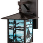 Meyda Lighting Seneca 9" Craftsman Brown Lighthouse Sailboat Wall Sconce With Sky Blue Shade Glass