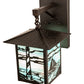 Meyda Lighting Seneca 9" Craftsman Brown Lighthouse Sailboat Wall Sconce With Sky Blue Shade Glass