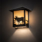 Meyda Lighting Seneca 9" Craftsman Brown Moose Wall Sconce With Beige Art Shade Glass