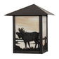 Meyda Lighting Seneca 9" Craftsman Brown Moose Wall Sconce With Beige Art Shade Glass