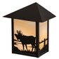 Meyda Lighting Seneca 9" Craftsman Brown Moose Wall Sconce With Beige Art Shade Glass