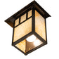 Meyda Lighting Seneca 9" Craftsman Brown On Brass Double Bar Mission Wall Sconce With Beige Shade Glass