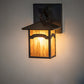 Meyda Lighting Seneca 9" Craftsman Brown On Brass Mountain View Wall Sconce With Honey Art Shade Glass