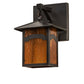 Meyda Lighting Seneca 9" Craftsman Brown On Brass Mountain View Wall Sconce With Honey Art Shade Glass