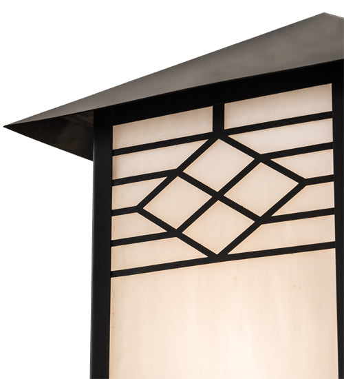 Meyda Lighting Seneca 9" Craftsman Brown Ponte Wall Sconce With White Art Shade Glass
