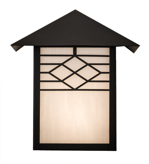 Meyda Lighting Seneca 9" Craftsman Brown Ponte Wall Sconce With White Art Shade Glass