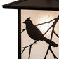 Meyda Lighting Seneca 9" Craftsman Brown Song Bird Curved Arm Wall Sconce With Clear Seeded Shade Glass