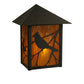 Meyda Lighting Seneca 9" Craftsman Brown Song Bird Wall Sconce With Honey Amber Shade Glass