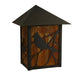 Meyda Lighting Seneca 9" Craftsman Brown Song Bird Wall Sconce With Honey Amber Shade Glass