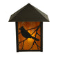 Meyda Lighting Seneca 9" Craftsman Brown Song Bird Wall Sconce With Honey Amber Shade Glass