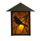 Meyda Lighting Seneca 9" Craftsman Brown Song Bird Wall Sconce With Honey Amber Shade Glass