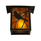 Meyda Lighting Seneca 9" Craftsman Brown Song Bird Wall Sconce With Honey Amber Shade Glass