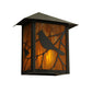 Meyda Lighting Seneca 9" Craftsman Brown Song Bird Wall Sconce With Honey Amber Shade Glass