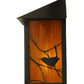 Meyda Lighting Seneca 9" Craftsman Brown Song Bird Wall Sconce With Honey Amber Shade Glass