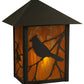 Meyda Lighting Seneca 9" Craftsman Brown Song Bird Wall Sconce With Honey Amber Shade Glass