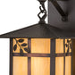 Meyda Lighting Seneca 9" Craftsman Brown Sprig Hanging Wall Sconce With Beige Iridescent Art Shade Glass