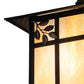 Meyda Lighting Seneca 9" Craftsman Brown Sprig Hanging Wall Sconce With Beige Iridescent Shade Glass