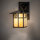 Meyda Lighting Seneca 9" Craftsman Brown Sprig Wall Sconce With Beige Iridescent Shade Glass