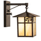 Meyda Lighting Seneca 9" Craftsman Brown Sprig Wall Sconce With Beige Iridescent Shade Glass