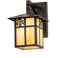 Meyda Lighting Seneca 9" Craftsman Brown Sprig Wall Sconce With Beige Iridescent Shade Glass