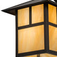 Meyda Lighting Seneca 9" Craftsman Brown "T" Mission Curved Arm Wall Sconce With Beige Iridescent Art Shade Glass