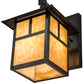 Meyda Lighting Seneca 9" Craftsman Brown "T" Mission Straight Arm Wall Sconce With Beige Art Shade Glass