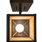 Meyda Lighting Seneca 9" Craftsman Brown "T" Mission Straight Arm Wall Sconce With Beige Art Shade Glass
