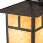 Meyda Lighting Seneca 9" Craftsman Brown "T" Mission Straight Arm Wall Sconce With Beige Art Shade Glass