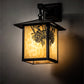 Meyda Lighting Seneca 9" Craftsman Brown Winter Pine Hanging Wall Sconce With Beige Shade Glass