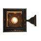 Meyda Lighting Seneca 9" Craftsman Brown Winter Pine Hanging Wall Sconce With Clear Seeded Shade Glass