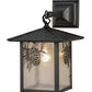 Meyda Lighting Seneca 9" Craftsman Brown Winter Pine Hanging Wall Sconce With Clear Seeded Shade Glass