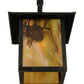 Meyda Lighting Seneca 9" Craftsman Brown Winter Pine Straight Arm Wall Sconce With Beige Iridescent Shade Glass