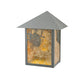Meyda Lighting Seneca 9" Craftsman Brown Winter Pine Wall Sconce With Amber Mica Shade Glass