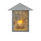 Meyda Lighting Seneca 9" Craftsman Brown Winter Pine Wall Sconce With Amber Mica Shade Glass
