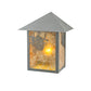 Meyda Lighting Seneca 9" Craftsman Brown Winter Pine Wall Sconce With Amber Mica Shade Glass