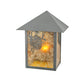 Meyda Lighting Seneca 9" Craftsman Brown Winter Pine Wall Sconce With Amber Mica Shade Glass
