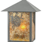 Meyda Lighting Seneca 9" Craftsman Brown Winter Pine Wall Sconce With Amber Mica Shade Glass